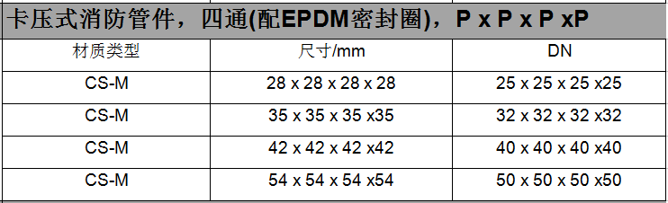 卡压式管件-四通